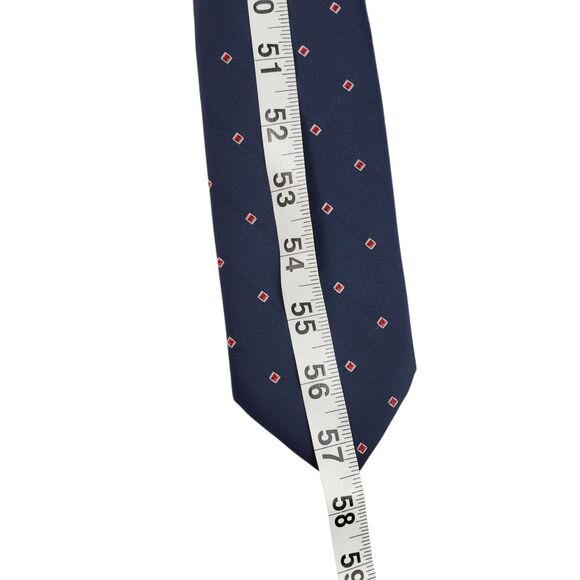 Vintage Christian Dior Silk Polyester Neck Tie Polka Dot Geometric Preppy - Picture 8 of 16